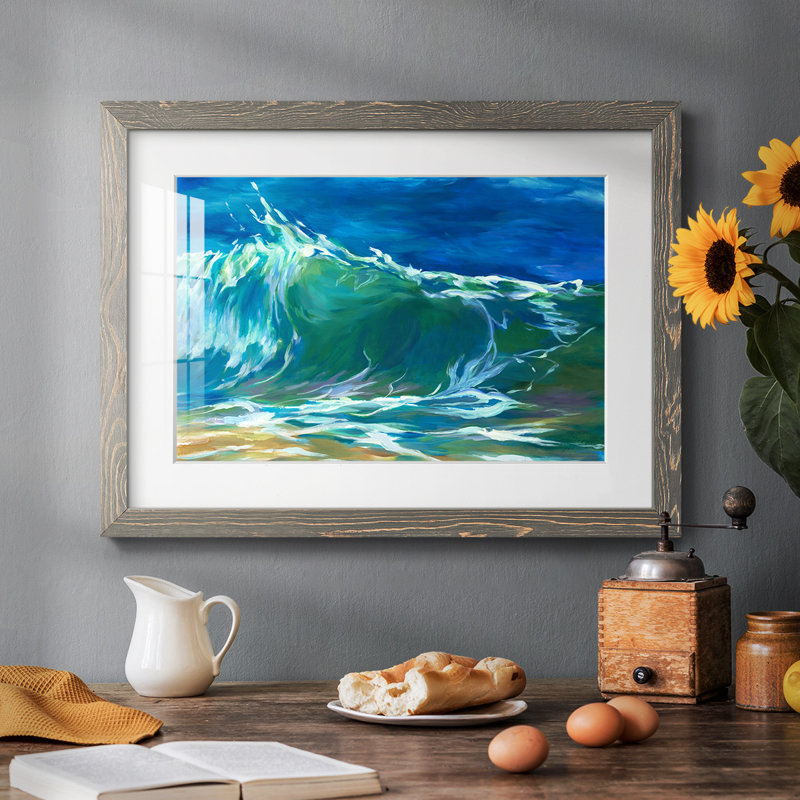 Green Flash - reproduction encadrée rustique avec tableau mat, Gris, H 18 po x l 26 po