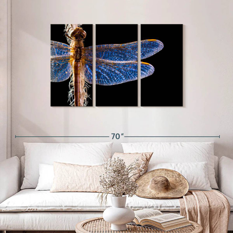 Brampt Blue Dragonfly Wings, 28" H x 45" W