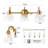 3-Light Bathroom Vanity Light, Modern Gold Wall Sconce with Clear Glass Shades