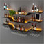 Support à vin 31,5 po à fixation murale moderne à 3 niveaux avec tablettes flottantes à 3 niveaux avec support pour verres à vin, grande tablette à liqueur murale suspendue, pour le bar de la maison, la salle à manger et le café (noir, 31,5 po / 80 cm)