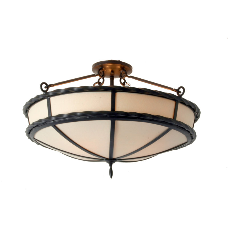 Pauline 4 - Light Semi Flush Mount, Black Rust