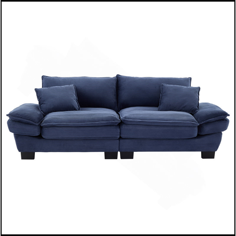 Canapé-lit Corduroy, Bleu