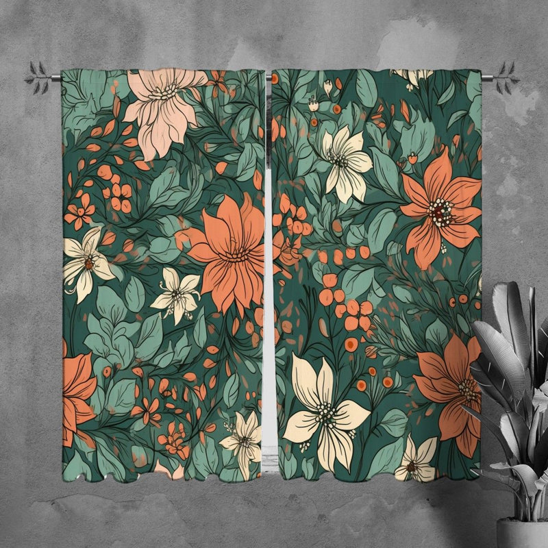 Rideau en polyester Kerah, L 20 po x L 61 po