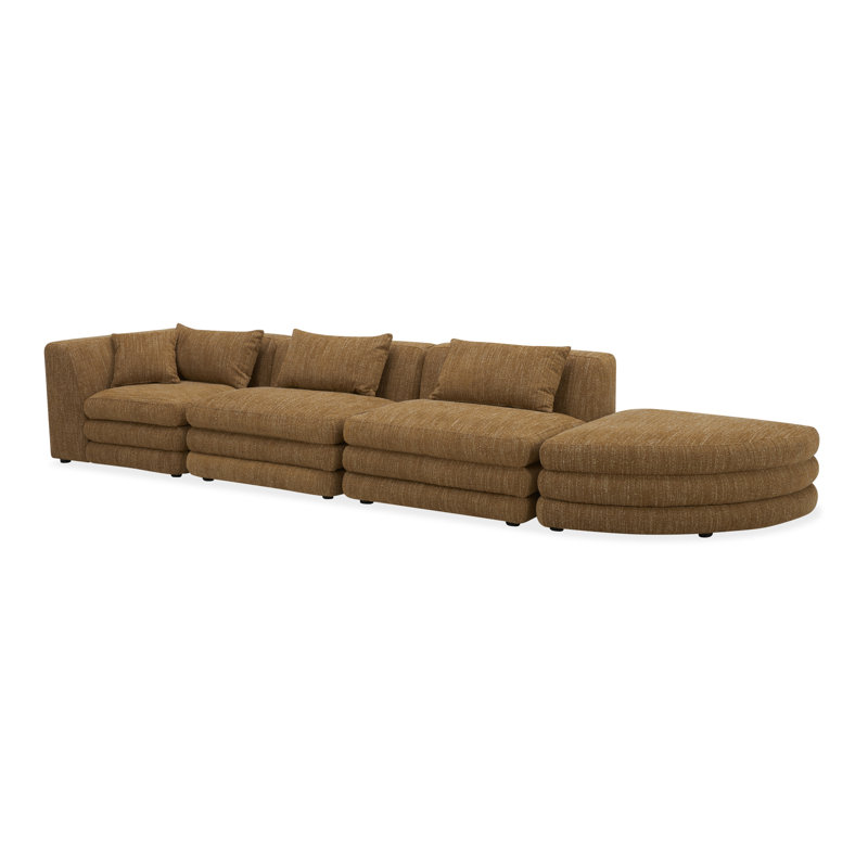 LOWTIDE Modular Sectional, Amber Glow Mustard Tweed