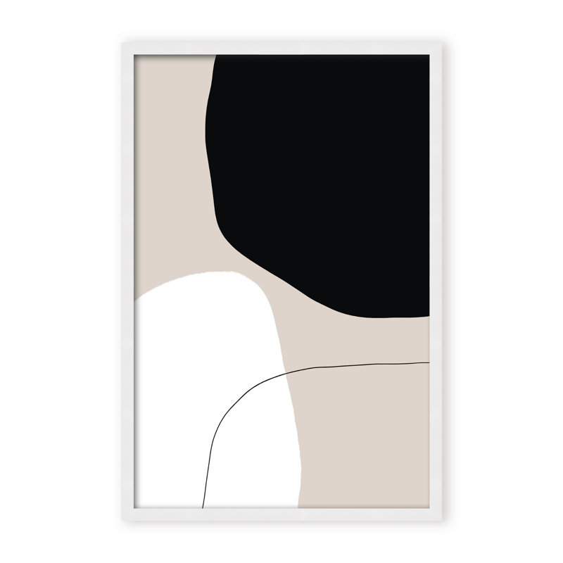 Abstract Pairing by  - Picture Frame Painting on Paper, Framed Canvas, 48" H x 32" W x 2.375" D, Gold