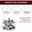 Support à casseroles suspendu robuste - Rangement de plafond en acier allié argent avec 15 crochets