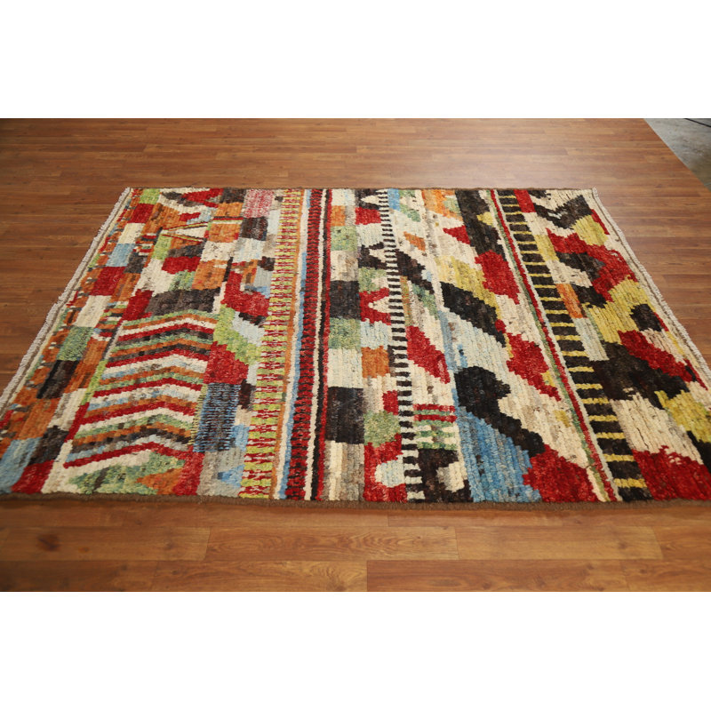 Tapis oriental marocain fait à la main 5 x 6