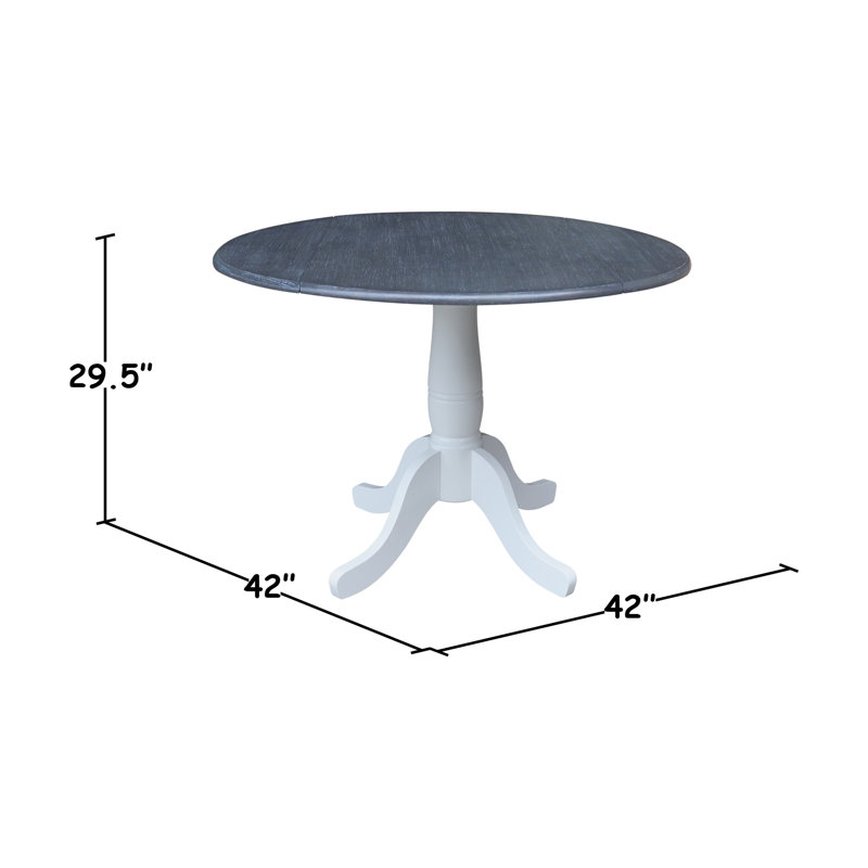 Table de salle à manger Hesston, Gris chiné / Blanc