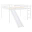 White Loft Bed With Shining Slide - Crafted From Solid Wood For Brightness Fascinatingly Stable