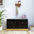 Modern White Gold Trim Shoe Bench with Flip Doors & Padded Seat, Entryway Hidden Shoe Storage Cabinet Bench-1075086930