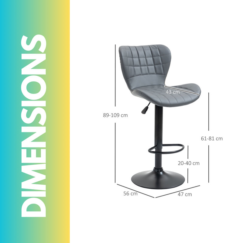 Swivel Upholstered Adjustable Height Counter Stool with Metal Frame