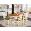 Ensemble de meubles de salle à manger 7 pièces comprenant une table de cuisine ovale avec rallonge papillon et 6 chaises de salle à manger, 42 po x 60 po, babeurre et cerise-527582134