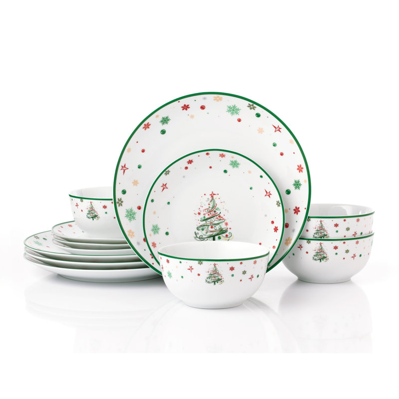 12pc Xmas Tree Dinner Set 
