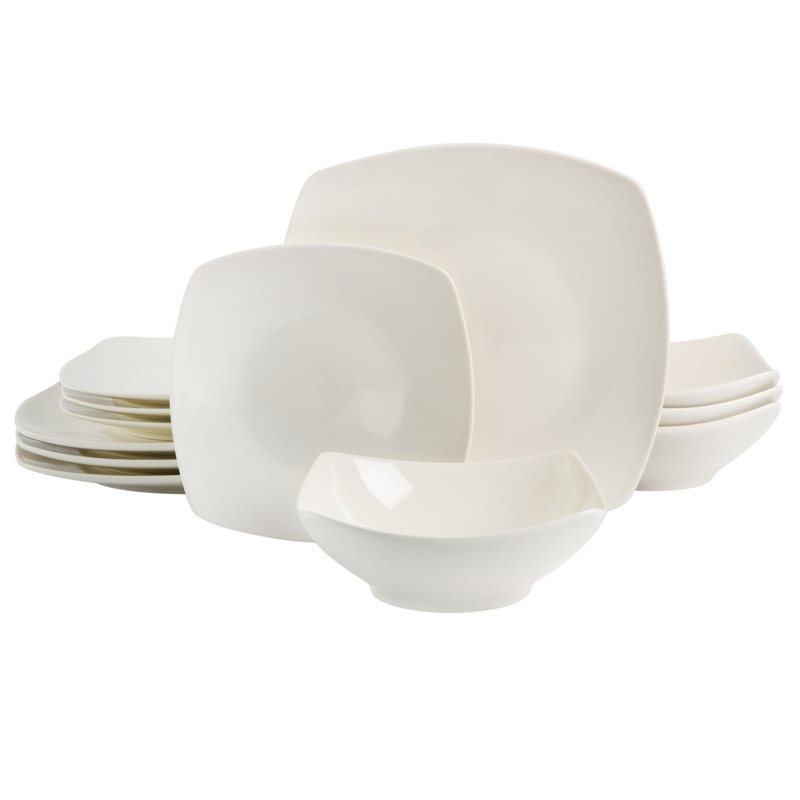Service de table 12 pièces, service pour 4 Gibson Home Everyday Square