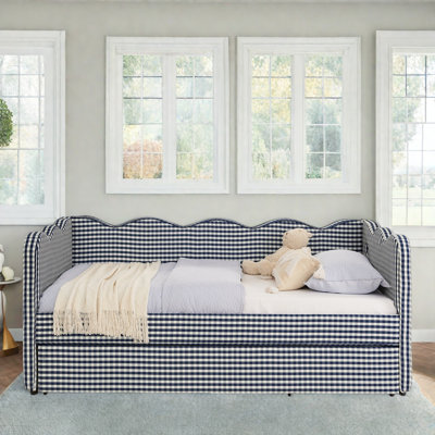 Lit de jour confortable avec couchette, port USB et adorable forme de vague