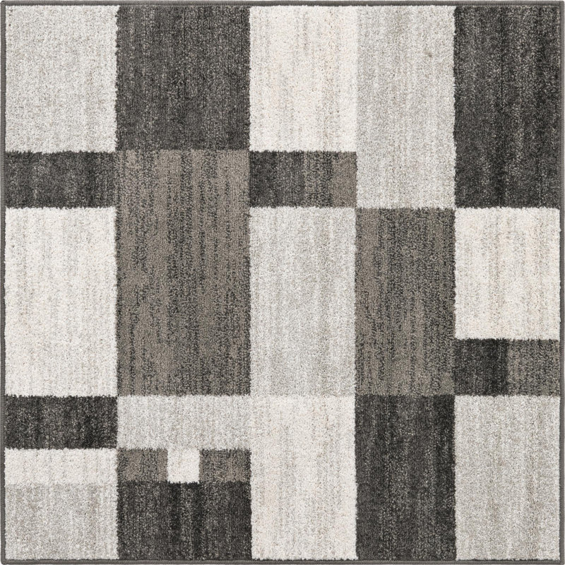 Tapis beige Contemporary Harvest, Carré 4 pi x 4 pi