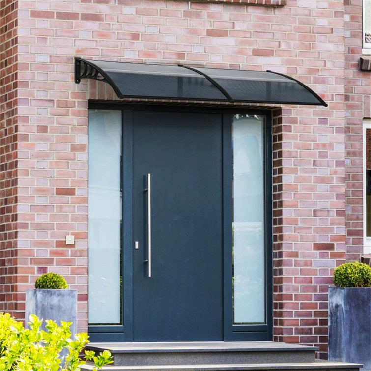 HOMCOM 200cm W x 80cm D Plastic Cover Retractable Door / Window Awning