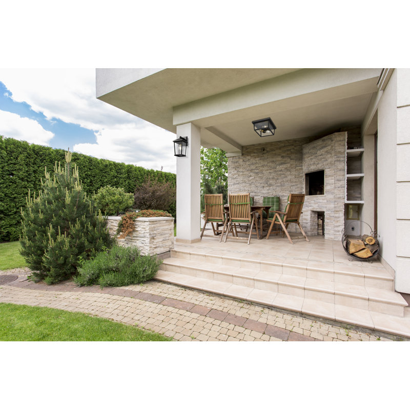 Lanterne murale d'extérieur biseautée H 11,5 po, Noir