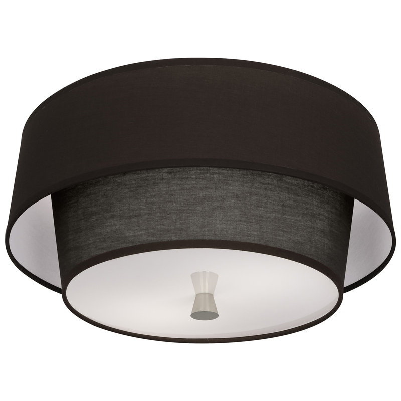 Decker 2 - Light 17" Flush Mount, Modern Brass, Raven Black