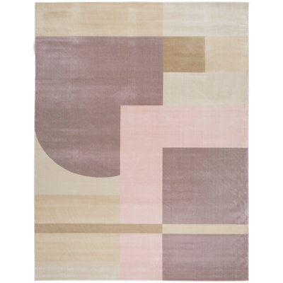Aslin Geometric Pink/Light Purple Area Rug
