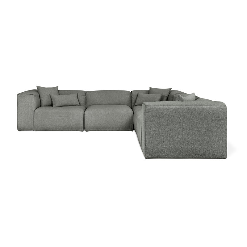 Canapé modulaire rembourré 5 pièces Nest, Scoria Boucle