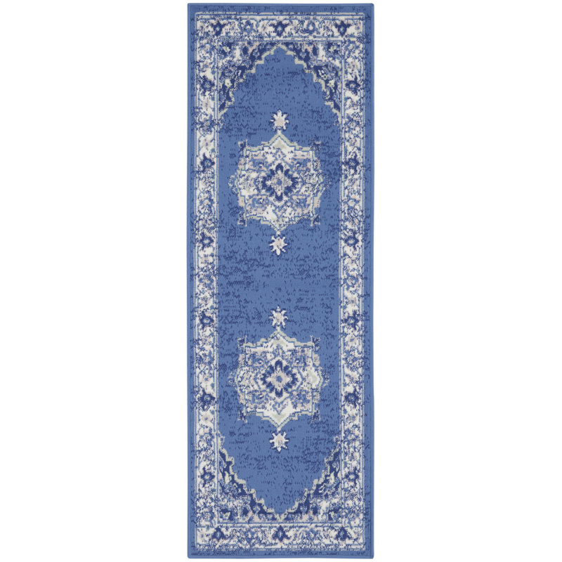 Tapis bleu marine Harriet, Tapis de couloir 2 pi x 6 pi