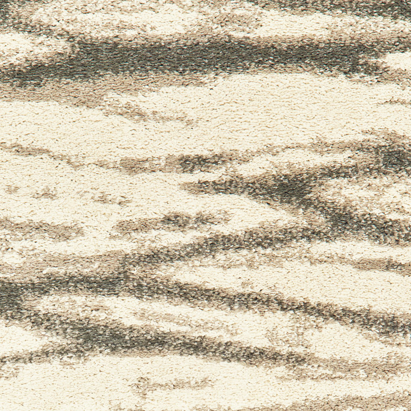 Tapis abstrait ivoire / gris McKenney, Rectangle 5 pi 3 po x 7 pi 3 po