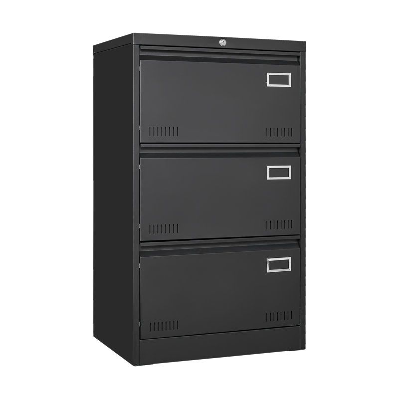 Commode d'appoint en métal Shuman, Noir