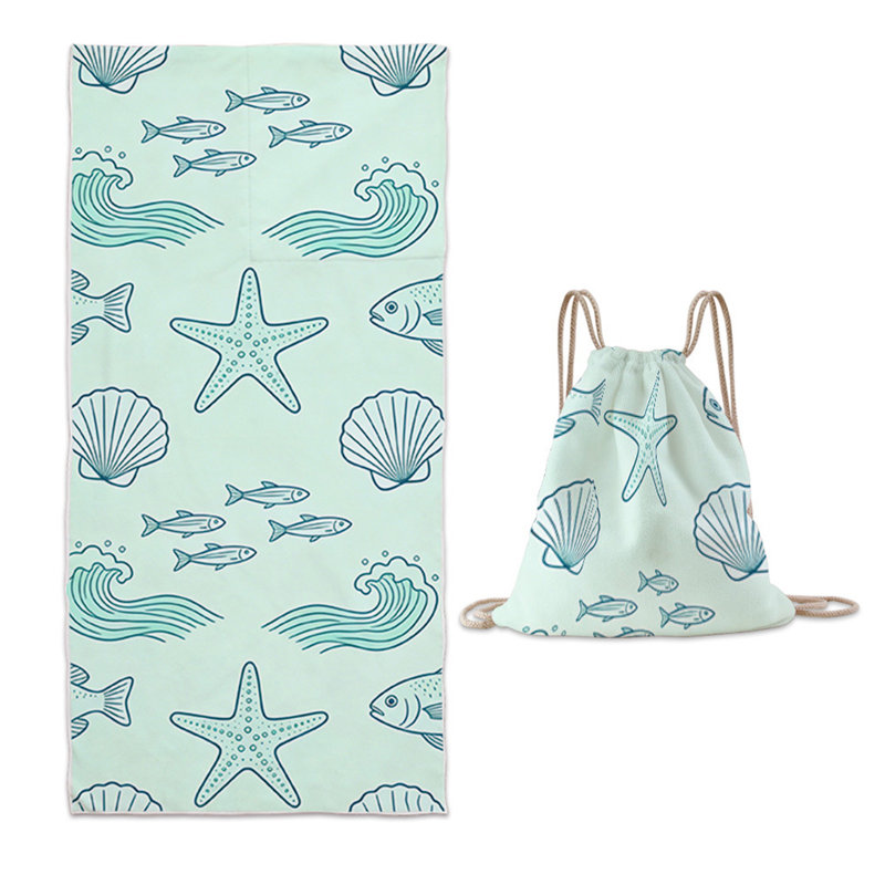 Sac à serviettes de plage intégré - Serviette de plage portable, C