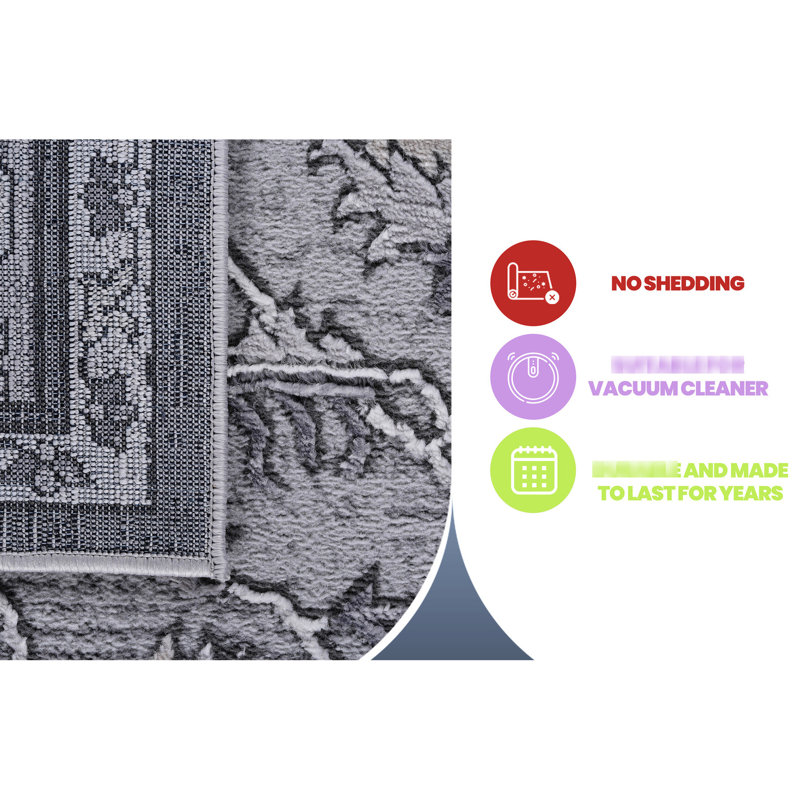 Stylish /grey/ Area Rug 2x8, Non-shedding, Stain , For Home Office, Bedroom, Dining, Living Looks 2x8 Rug, Hues,