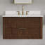Eureka 24 In. Single Rectangle Sink Floating Bathroom Vanity with Cultured Marble Top in Truffle Oak-388116005