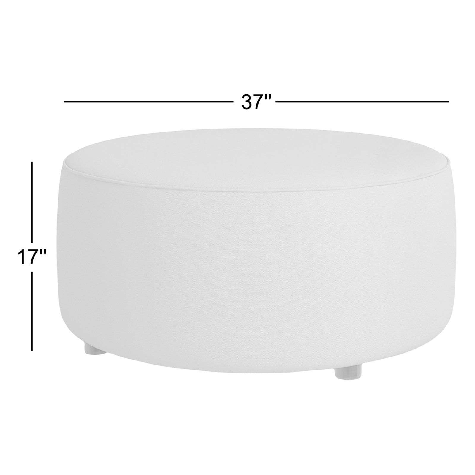 Murano Upholstered Ottoman, Macarena Light Gray Canvas