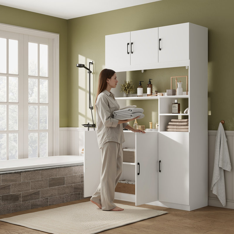 Armoire de rangement autoportante 78,7 po avec tablettes ouvertes