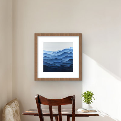 Blue Ocean - Imprimé matelassé encadré côtier marin | Décoration intérieure