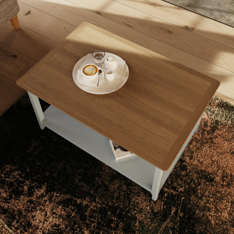 Daris Coffee Table With Storage Shelf., Off White