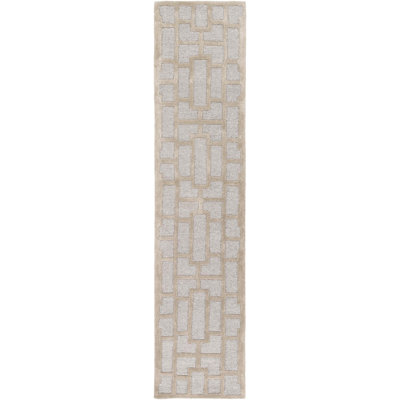Perpetua Geometric Handmade Tufted Wool Gray/Beige Area Rug