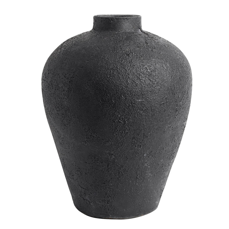 Vase de table en terre cuite 16 "Carino, Noir