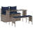 3 Piece Patio Dining Set With Cushions Poly Rattan-1191949444