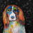 Colorful dog - 32"x32" art on canvas