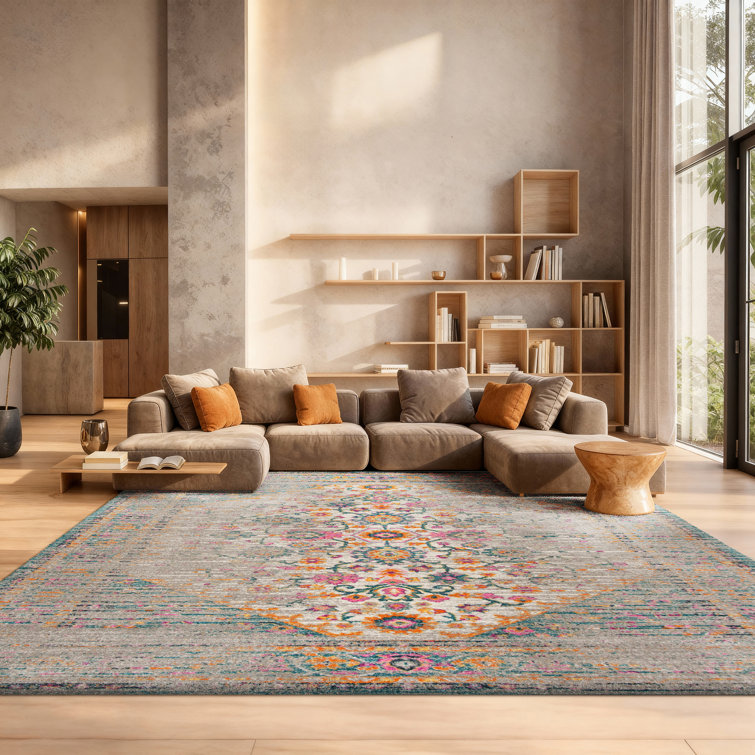Felty Oriental Light Gray Area Rug