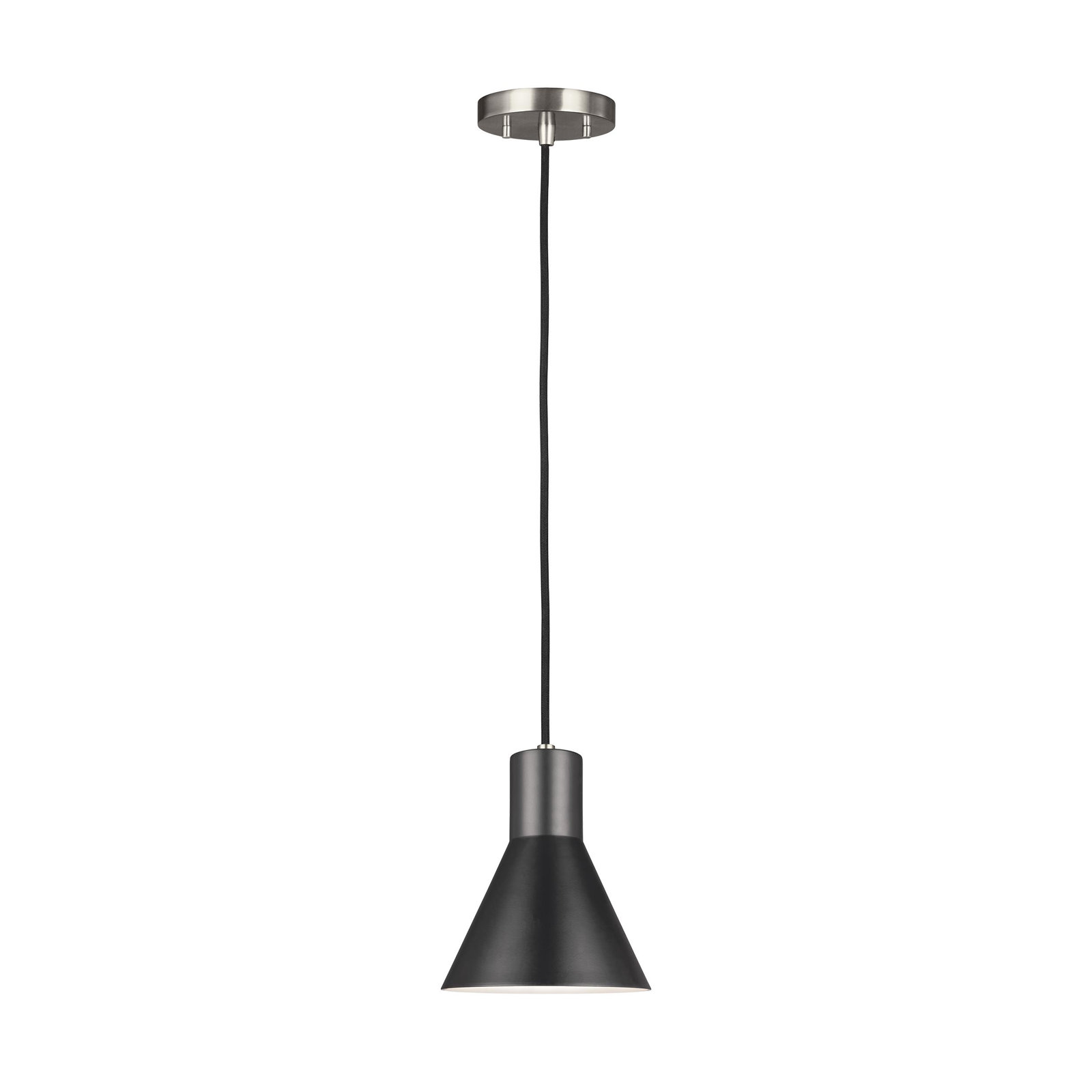 Byers 1 - Light Single Cone Pendant, Brushed Nickel, Yes
