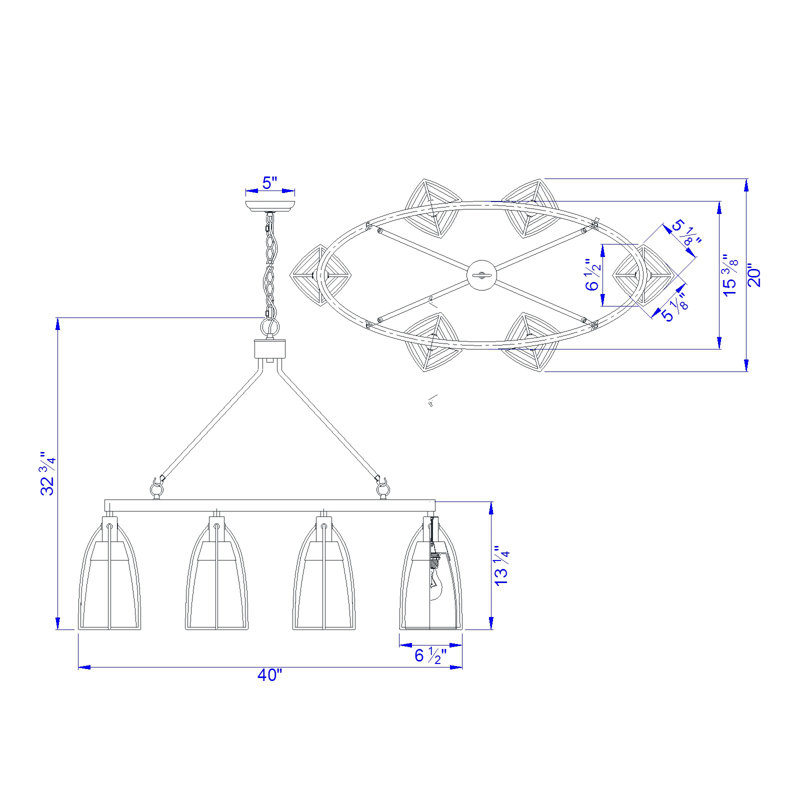 Keene 6 - Light Wagon Wheel Chandelier