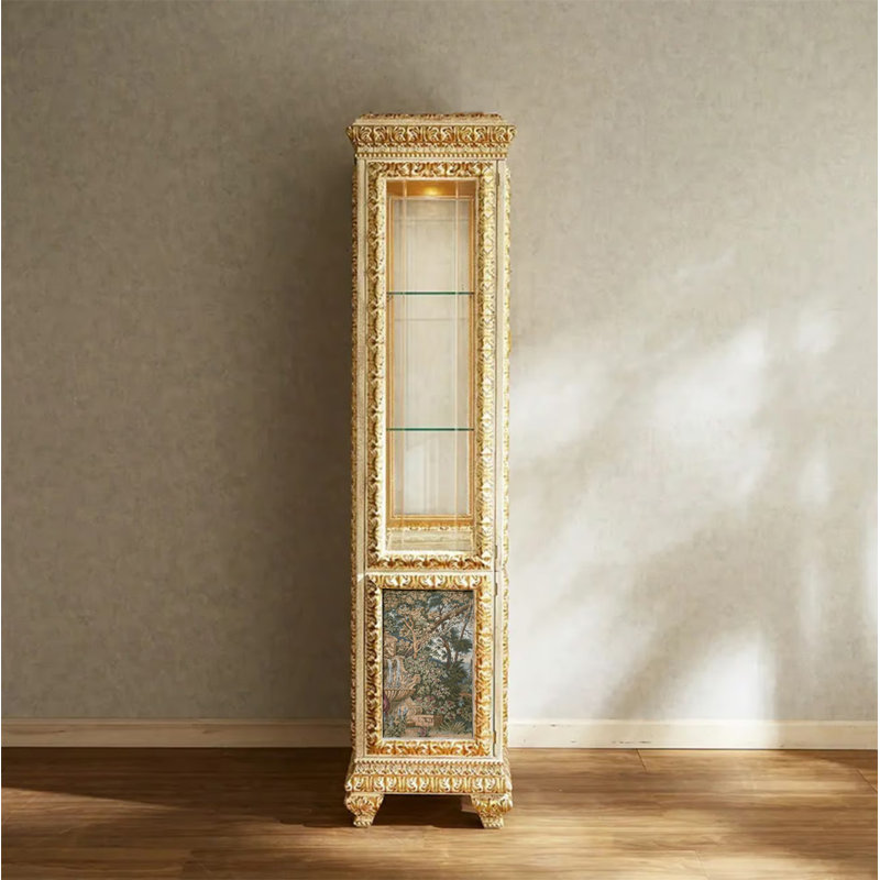 Kovin Solid Wood Lighted Curio Cabinet