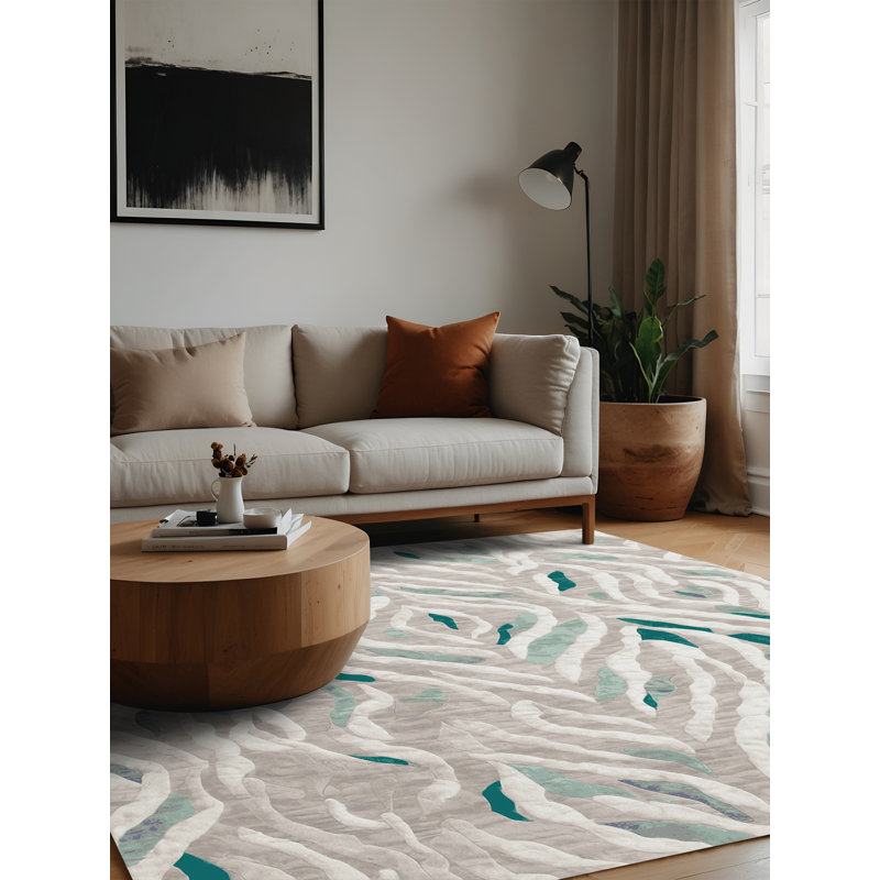 Tapis gris lavable à la machine, Carré 3 pi