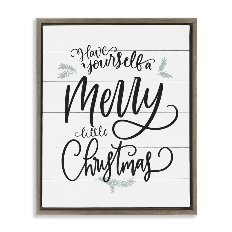 «Merry Little Christmas», art mural encadré sur toile flottante par lettrage et doublé hwp-286, H 31 po x l 25 po