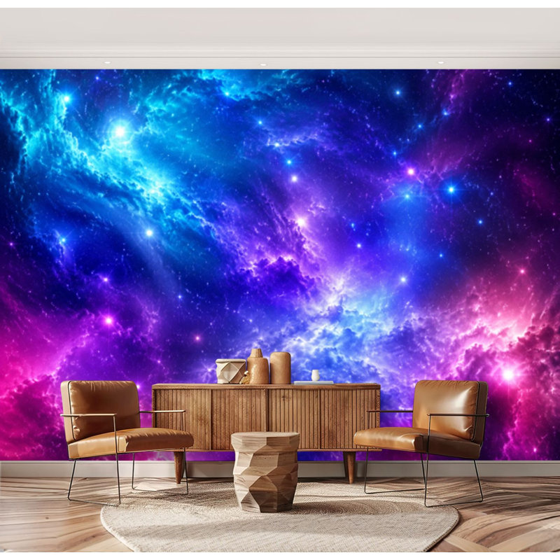 Papier peint adhésif autocollant Outer Space Nebula Star Cluster Bright Astronomie Autocollant Papier contact amovible pour salon Chambre H 69 po x l 96 po