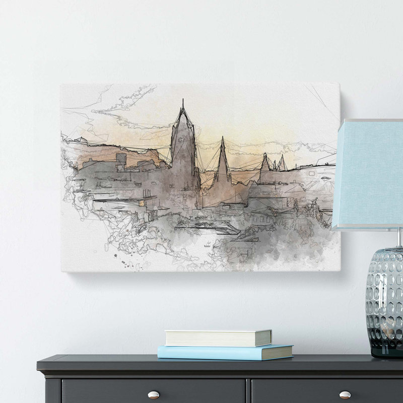 View Of Edinburgh From Calton Hill - Wrapped Canvas Painting, 60cm H x 91cm W x 3cm D
