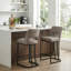 Tabouret de bar moderne en similicuir avec structure en métal, tabourets de bar modernes à hauteur de comptoir avec dossier découpé, ensemble de 2-630163402