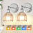 Multi-Scene Rgb Wall Sconces With Amber Tulip Glass Shade, 12 Colors & Dimmable (Set Of 2)-1928440106-1928440109