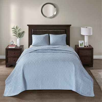 Reversible Bedspread Set Blue Queen